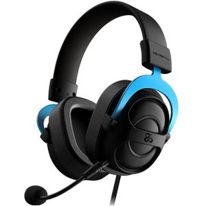 Newskill Sylvanus Pro Gaming-hoofdtelefoon met Virtual 7.1 geluid, verwisselbare oorkussens en afneembare microfoon, zwart/blauw