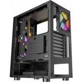 Nfortec - CAELUM Mid Tower (ATX) Gaming PC Case, 3x 120mm ARGB Fans Inbegrepen, Front Mesh, Zijkant Gehard Glas, Zwart