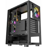 Nfortec - CAELUM Mid Tower (ATX) Gaming PC Case, 3x 120mm ARGB Fans Inbegrepen, Front Mesh, Zijkant Gehard Glas, Zwart