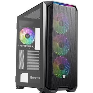 Nfortec - NF-CS-KRATERX-B - PC Behuizing - Zwart - Staal