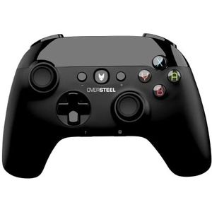 Oversteel - Tombac Draadloze Spelbesturing, Trilling, 8 Uur Batterijduur, Lithium Batterij, USB en Bluetooth, PC/Switch/Smartphones/Tablet/Android TV, Zwarte Kleur