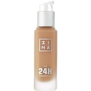 3INA MAKEUP - The 24H Foundation 621 - Donkere Sand Foundation met ondertoon neutraal - foundation passend voor de huid - 24 uur duurzame formule waterdichte foundation - veganistisch - dierproefvrij