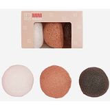 3INA - The Mini Konjacs - Badsponzen - Grijs - Wit - Roze - 3 Stuks