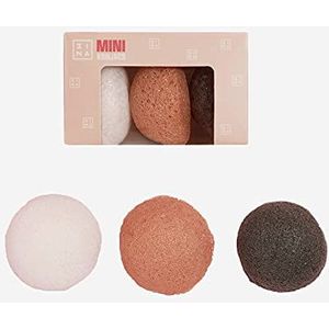 3INA - The Mini Konjacs - Badsponzen - Grijs - Wit - Roze - 3 Stuks