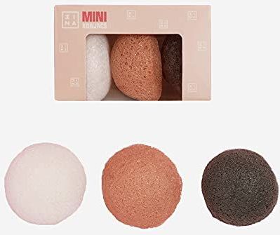 3INA - The Mini Konjacs - Badsponzen - Grijs - Wit - Roze - 3 Stuks
