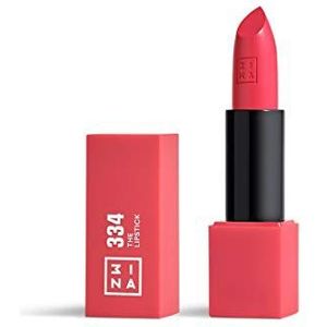 3INA MAKEUP – veganistisch – zonder dierenleed – lippenstift 334 – mat felroze, romige textuur, ultra-gepigmenteerde kleur, magnetische behuizing, vanillegeur