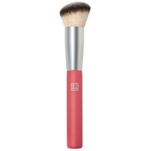 3ina Make-up Veganistisch, Cruelty Free, The All in One Brush, Powder & Cream Face Makeup Brush, Zachte Synthetische borstelharen