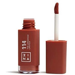 3INA MAKEUP - Vegan - The Longwear Lipstick 114 - lichtbruin - 12 uur langdurige lippenstift - sterk gepigmenteerde matte lippenstift - hydraterende formule met hyaluronzuur - Cruelty Free
