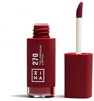 3INA Makeup The Longwear Lipstick 270, rood, rode lippenstift met hyaluronzuur, matte lippenstift, kleur van de lippen, hoog gepigmenteerd mat, veganistisch, cruelty free