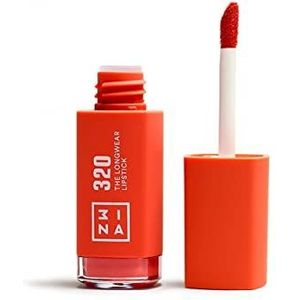 3INA MAKEUP - The Longwear lippenstift 320 - oranje - oranje lippenstift met hyaluronzuur - matte vloeibare lippenstift - sterk gepigmenteerde matte lippenkleur - veganistisch - zonder dierenleed