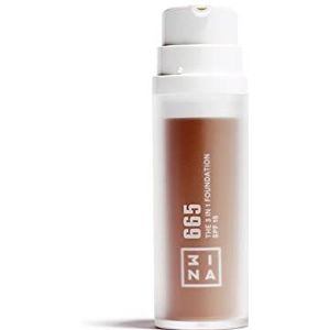 3Ina The 3 in 1 Foundation SPF 15 Vloeibare foundation, Nr. 665 - Brown, 30 ml
