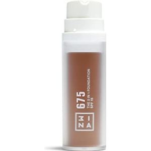 3Ina The 3 in 1 Foundation SPF 15 Vloeibare foundation, Nr. 675 - Deep brown, 30 ml