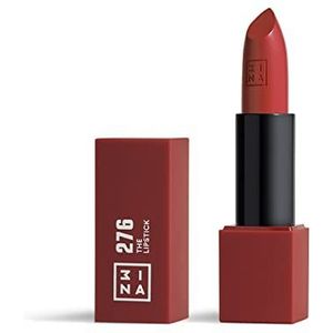 3INA MAKEUP - The Lipstick 276 – poederrood – lippenstift met vitamine E en sheaboter – lippenstift met vanillegeur – veganistisch – dierproefvrij