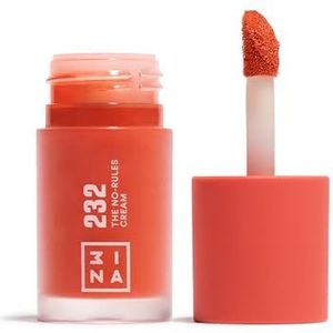 3INA MAKEUP - The No-Rules Cream 232 - Helder Koraalrood - Cream Blush van plantaardige oliën - Pink Stick voor ogen, lippen en wangen - roze met natuurlijke afwerking - veganistisch - Cruelty Free