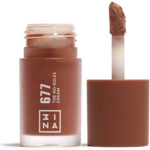 3ina MAKEUP - The No-Rules Cream 677 - Neutrale Bruine Vloeibare Blush Matte - Blush voor Gevoelige Ogen Lippen & Wangen met Zoete Amandelolie - Cream Blush voor een Natuurlijke Afwerking -