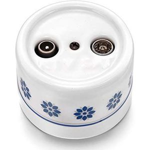 Fontini 30712612 stopcontact R-TV Sat Unica porselein versierd blauw