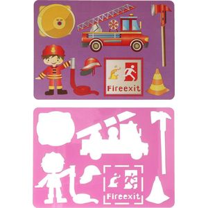 Tekensjabloon Brandweer, 27x19cm