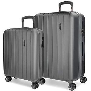 MOVOM Houten bagage, Antraciet, Uittrekbare set met 2 koffers