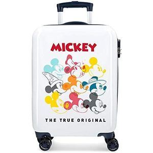Disney Minnie Magic cabinekoffer roze 38 x 55 x 20 cm ABS stijf met zijdelingse cijferslot 33 l 2,8 kg 4 dubbele wielen handbagage wit (wit), 55 centimeter, gezichten, Wit (wit), 55 centimeters, gezichten