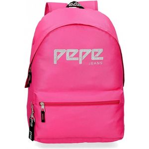Pepe Jeans Uma rugzak roze 31x42x17,5 cm polyester 22,79L, roze (fuchsia), 13x30x37 cm (W x H x L), portemonnee