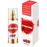 Attraction - feromonen massageolie verwarmend Rood Fruit - 30ml