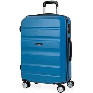 ITACA - Middelgrote koffer - Koffer 65 cm. Harde vliegtuigkoffer met 4 wielen - Robuuste reiskoffer van ABS-materiaal - Ultralichte koffer met cijferslot T71660, Blauw, blauw, Koffer
