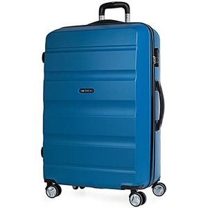 ITACA - Grote koffer met harde schaal met 4 wieltjes - Grote koffer XXL Ultralicht - Reiskoffer. Combinatieslot T71670, Blauw, blauw, Koffer