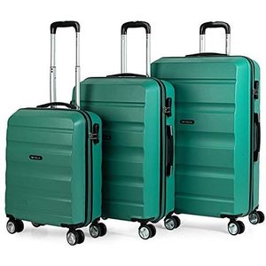 ITACA - Koffers. Set van stevige koffer met 4 wielen - Grote koffer, ruimkoffer vliegtuig, bagage voor op reis. Set reiskoffer. Combinatieslot T71600, Acquamarijn, Acquamarijn, Bagage set