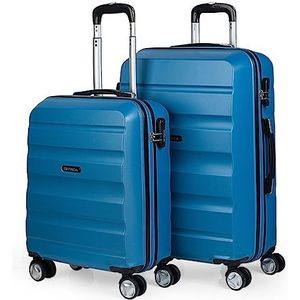 ITACA Elba bagageset, klein, 2 stuks, Blauw, 61 Centimeters, bagage set