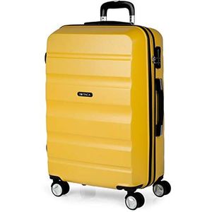 ITACA - Middelgrote koffer - Koffer 65 cm. Koffer met harde vliegtuigen 4 wielen - Robuuste reiskoffer van ABS-materiaal - Ultralichte koffer met cijferslot T71660, Mosterd, Mosterd, Basis