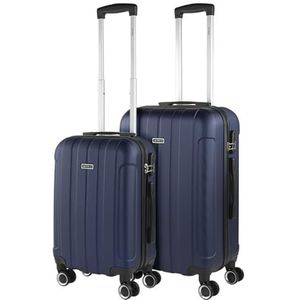 ITACA - Koffers Harde kofferset met 4 wielen - Grote koffer, vliegtuigbagage, reisbagageset. Combinatieslot 771115, marineblauw, Marinier