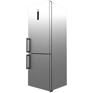 Cecotec Bolero CoolMarket Combi 495 Combi-koelkast, 2 deuren, roestvrij staal, 495 l, hoogte 200 cm, energiebesparend, vorstvrij, metalen koeling voor snelle koeling, display, roestvrij staal