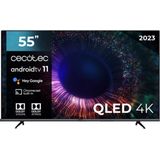 Cecotec QLED 55 inch Smart TV V1 + serie VQU11055. 4K UHD, Android 11, Frameles Design, MEMC, Dolby Vision and Atmos, Subwofer, HDR10, model 2023