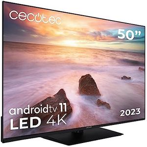 Cecotec Fernseher LED 50"" Smart TV A2 Series ALU20050Z. 4K UHD, Android 11, Frameless, Peana, MEMC, Dolby Vision y Dolby Atmos, HDR10, 2 Lautsprecher de 10W, Modell 2023