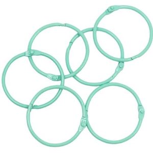 Craftelier - 6 stuks metalen ringen in ringstijl, ideaal voor scrapbooking en knutselwerk | ringen voor album, notitieboeken, planner of afsprakenplanner | grootte Ø 45 mm · turkoois