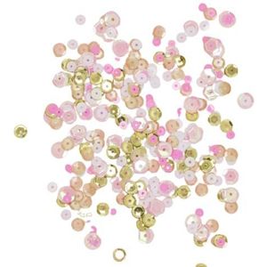 Craftelier - Reflecterende roze glitter voor knutselen, scrapbooking en decoraties | Diamanten cirkel vormen - verschillende maten | kleuren roze, wit en goud