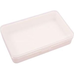 Craftelier - Mini-opbergdoos met 1 vak voor scrapbooking-materialen, kleur transparant en wit, afmetingen 14,6 x 9,1 x 3,2 cm.