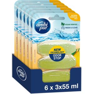 6x Ambi Pur Toiletblok Navulling Citroen en Mandarijn 3 stuks