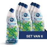 6x Ambi Pur Toiletreiniger Wc Active Gel Mint & Jasmijn 750 ml