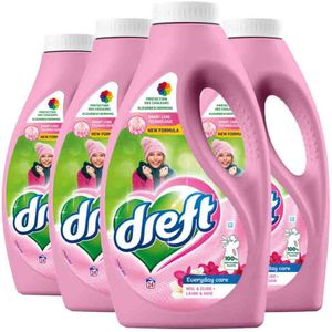 4x Dreft Vloeibaar Wasmiddel Delicate & Wool 24 Wasbeurten 1,2 liter