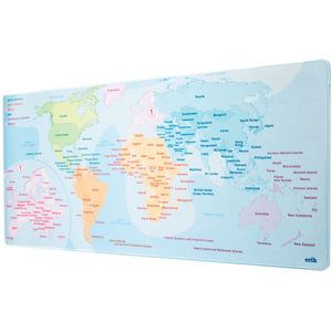 Grupo Erik - XXL Planisphere Muismat - Desktop Muismat 80 x 35 cm | Desktop Muismat, PC Accessoire, Gamer Muismat