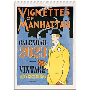Officiële vintage kalender 2023, A3, 30,5 x 41,9 cm, vierkante wandkalender 2023, klassiek 2023, kalender 2023, spiraalkalender 2023, kalender 2023, kalender 2023