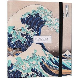 Kokonote - Ordner A4 met 2 ringen – Kanagawa golf | Harde map met 2 ringen, formaat 27 x 32 cm | Schoolbenodigdheden, organizer, kantoorbenodigdheden