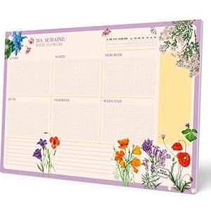Kokonote - Notitieblok A3 Botanical Wild Flowers, Frans, Weekoverzicht | Bureauonderlegger, Weekplanner | Kantoorpapier, To Do List, Memoblokken, Schoolbenodigdheden
