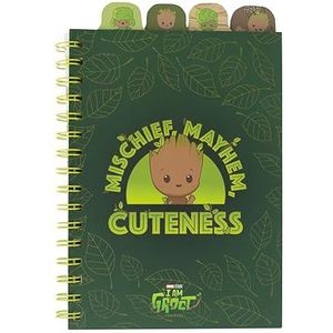 Grupo Erik - Marvel Groot notitieboek A5 met tabbladen, 160 pagina's met puntjes | Notebook, Bullet Journal, spiraalboek