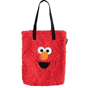 Grupo Erik Pluche handtas Sesame Street Elmo - Katoenen Draagtas - Boodschappentas - Grote capaciteit - 35x40x5,5 cm