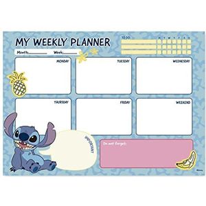 Grupo Erik A4 Weekplanner Disney Stitch Tropical - Bureauplanner met 54 afscheurbare vellen - Tafelkalender