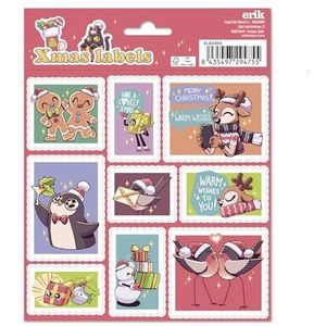 Grupo Erik - Cadeaulabels voor Kerstmis, zelfklevende etiketten, kerststickers, cadeaulabel