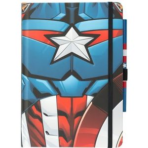 Grupo Erik A5 Premium Notitieboek Captain America - Wit notitieboek - Gestippeld - A5 witte pagina's - Bullet journal - Inclusief projector pen