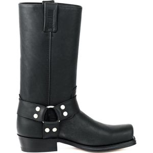Mayura Boots 01 Zwart Biker Western Heren Laarzen Vierkante N Platte Hak Vast Sierspoor